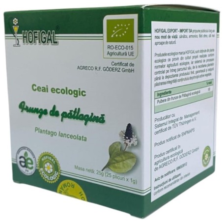 Ceai ecologic de pătlagină - pentru  sanatatea cailor respiratorii