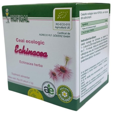 Ceai ecologic de echinacea pentru imbunatatirea sistemului imunitar