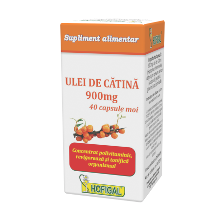 Ulei de cătină 900 mg - capsule moi este un concentrat natural polivitaminic